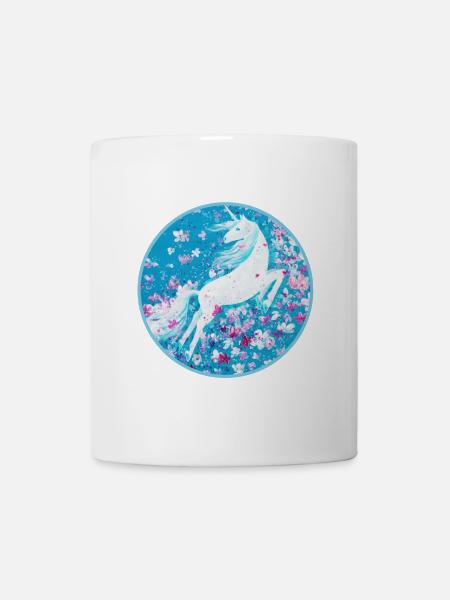 Einhorn im BlütenTanz - Sonja Ariel von Staden - Tasse - Weiß