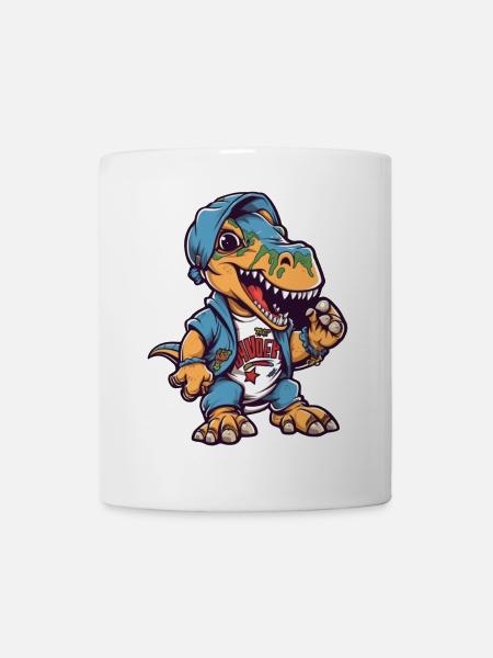 Dinosaure au style streetwear - Mug blanc - blanc
