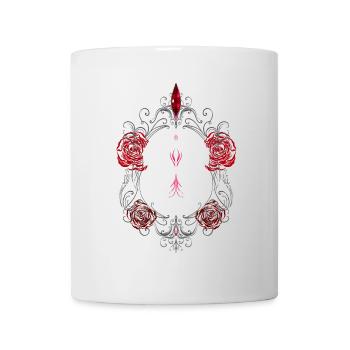 Skull with Red Roses Gothic Ästhetik - Tasse - Weiß - Vorne