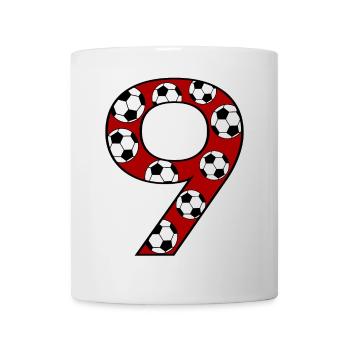 9e anniversaire Football Rouge - Mug blanc - blanc - Devant