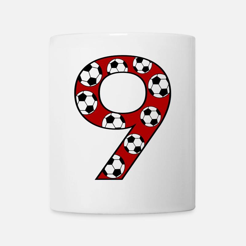 9. Geburtstag Fußball rot - Tasse - Weiß