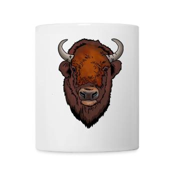Tête de bison - Mug blanc - blanc - Devant