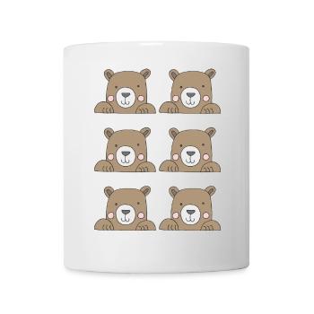 bärenkopf 6fach - Tasse - Weiß - Vorne