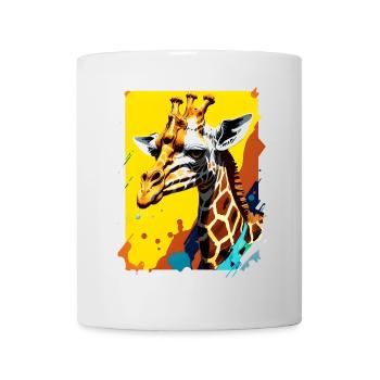 Néon de l’explosion de couleurs de girafe - Mug blanc - blanc - Devant