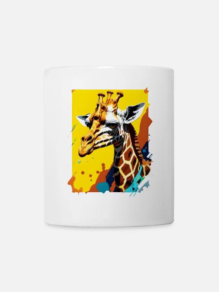Giraffe Farbexplosion Neon - Tasse - Weiß