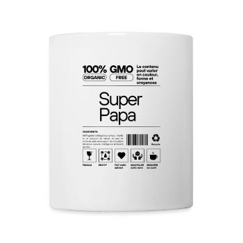 Étiquette Super Papa - Design Humoristique - Mug blanc - blanc - Devant