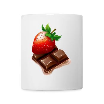 Schmelzende Erdbeer-Schokolade - Süßes Dessert-Des - Tasse - Weiß - Vorne