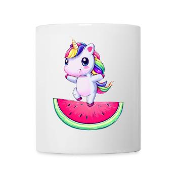 Unicorn dancing on watermelon - Funny - Mug - white - Front