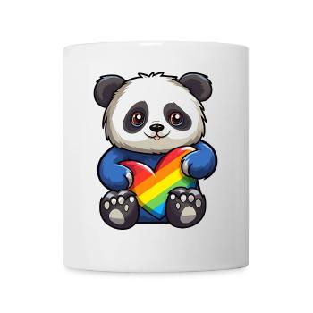 Ours panda | Cœur de fierté | Mignon | LGBTQ+ | - Mug blanc - blanc - Devant
