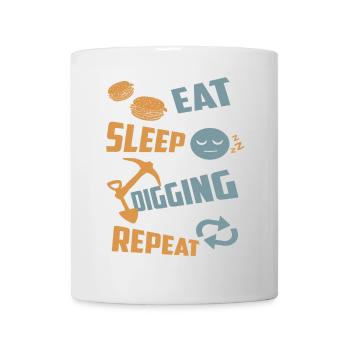 Manger, dormir, creuser, répéter - Mug blanc - blanc - Devant