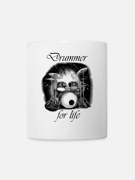 Drummer for life - Tasse - Weiß