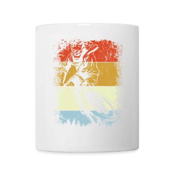 Stripes Retro Rider Silhouette - Mug - white - Front
