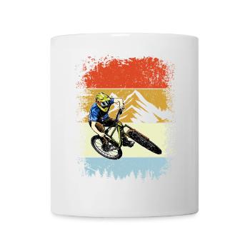 Retro Mountain Rider Streifen - Tasse - Weiß - Vorne