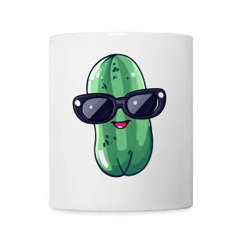 Cornichon kawaii frais avec lunettes de soleil – Drôle - Mug blanc - blanc - Devant