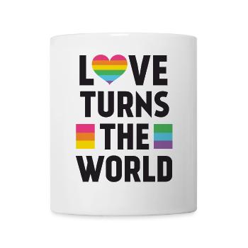 Pride Month LGBT - Liebe dreht die Welt - Tasse - Weiß - Vorne