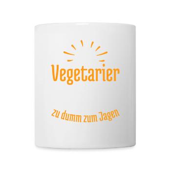 Vegetarier bedeutet zu dumm zum Jagen - Tasse - Weiß - Vorne