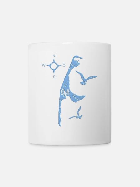 Blaues Sylt Design - Tasse - Weiß