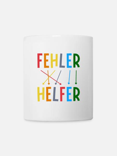 Fehler sind bunte Helfer Schriftzug mehrfarbig - Tasse - Weiß