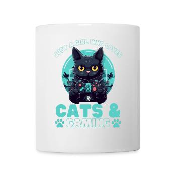 Gamer Girl Katze Cats & Gaming - Tasse - Weiß - Vorne