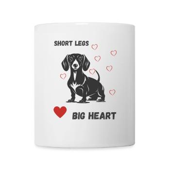 Dackel: Short Legs, Big Heart - Tasse - Weiß - Vorne