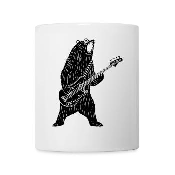 Black bear guitarist - Mug - white - Front