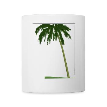 Palme in Rahmen | palm tree in frame - Tasse - Weiß - Vorne
