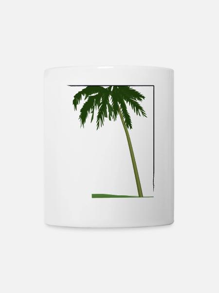 Palme in Rahmen | palm tree in frame - Tasse - Weiß