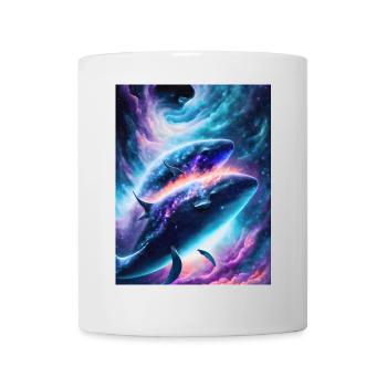 Divine whales in the cosmic star nebula - Mug - white - Front