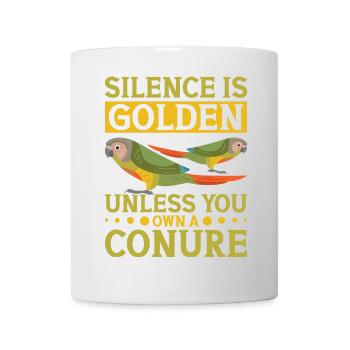 Le silence est un perroquet perruche doré - Mug blanc - blanc - Devant