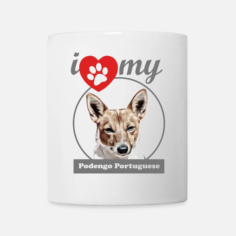 J’aime mon Podengo Português liso - Mug blanc - blanc