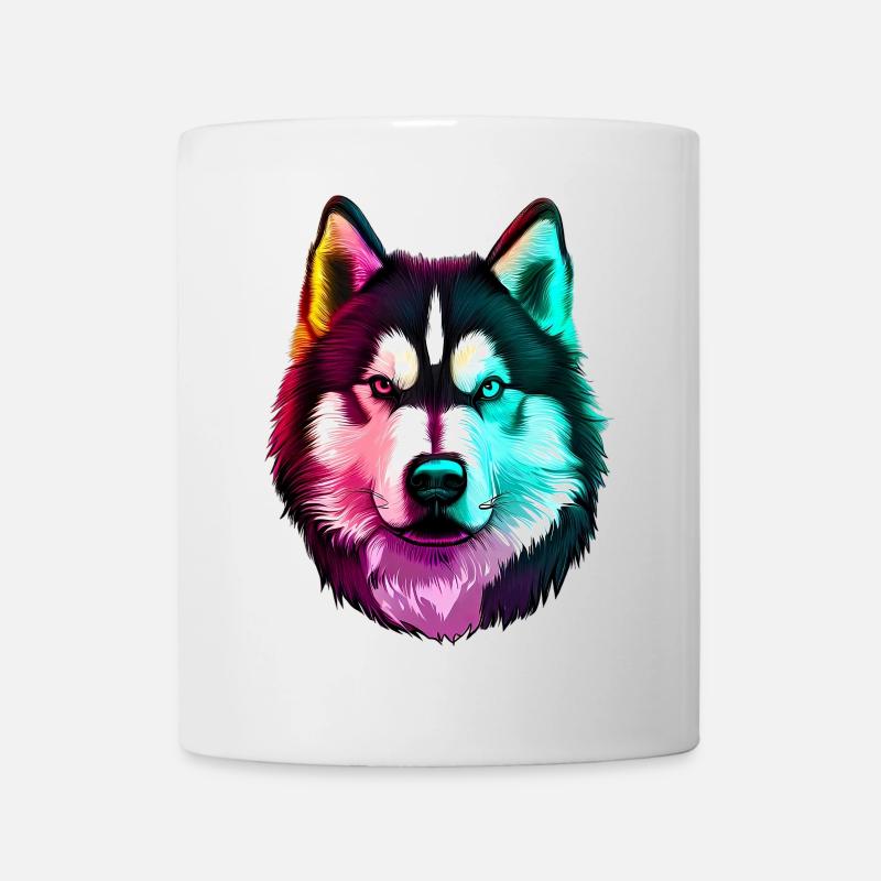 Wolf Husky Hund - Tasse - Weiß
