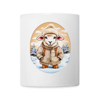 Schaf kuschelig süß - Tasse - Weiß - Vorne