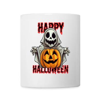 Fantôme d’Halloween mignon avec citrouille - Mug blanc - blanc - Devant