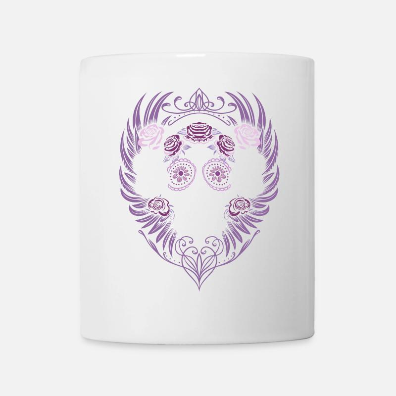 Sugar Skull Halloween Flügel - Tasse - Weiß