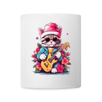 Cute cat with guitar - Mug - white - Front