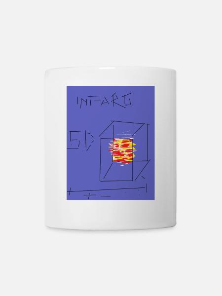 Kubische Flammengrafik - Tasse - Weiß