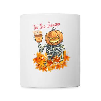 Halloween, pumpkin head with skeleton - Mug - white - Front