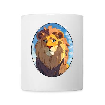 Löwe mit blauen Augen (Oval) - Tasse - Weiß - Vorne