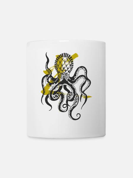 Kraken / Tintenfisch / Meeresungeheuer / Oktopus - Tasse - Weiß