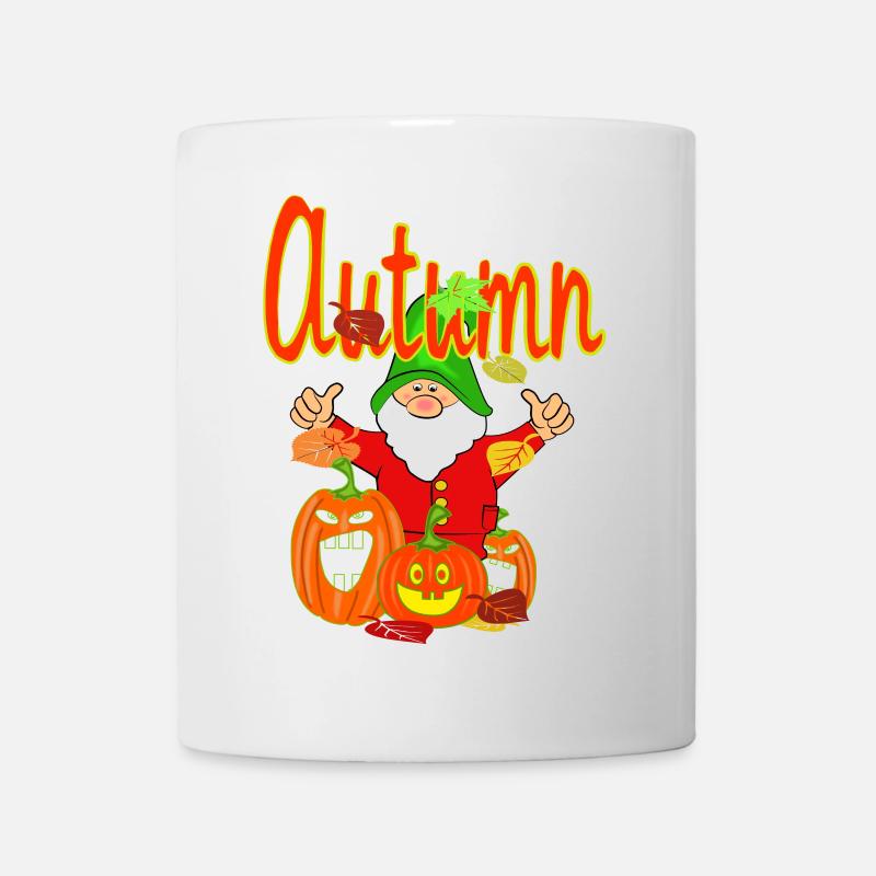 Gartenzauber mit Kürbissen im Herbst - Tasse - Weiß