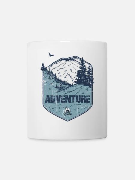 Mountain Bike Adventure Badge - Mug - white