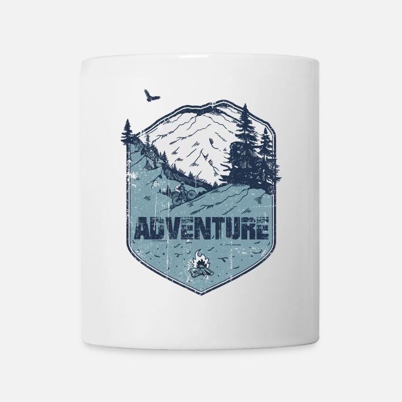 Mountain Bike Adventure Badge - Mug - white