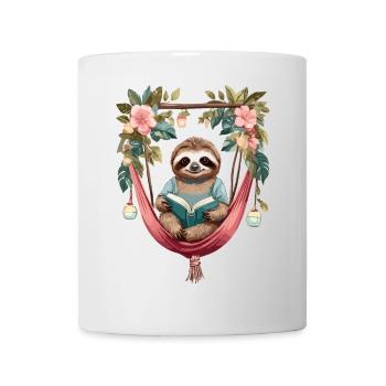 Cute sloth in hammock - Mug - white - Front