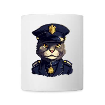 Police des chats - Mug blanc - blanc - Devant