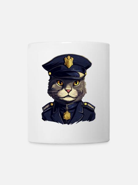 Katzen Polizei - Tasse - Weiß