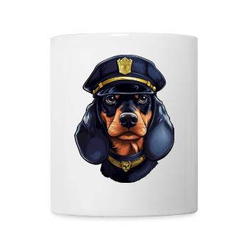 Dachshund Policewoman - Mug - white - Front
