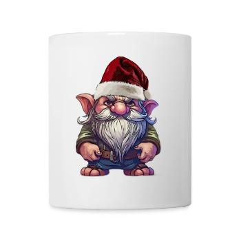 Weihnachtsgnom mit Wichtel beleidigt  - Tasse - Weiß - Vorne