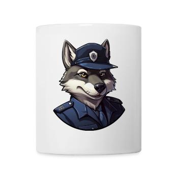 Policier des loups - Mug blanc - blanc - Devant