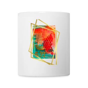 Fusion abstraite avec des hexagones vibrants - Mug blanc - blanc - Devant