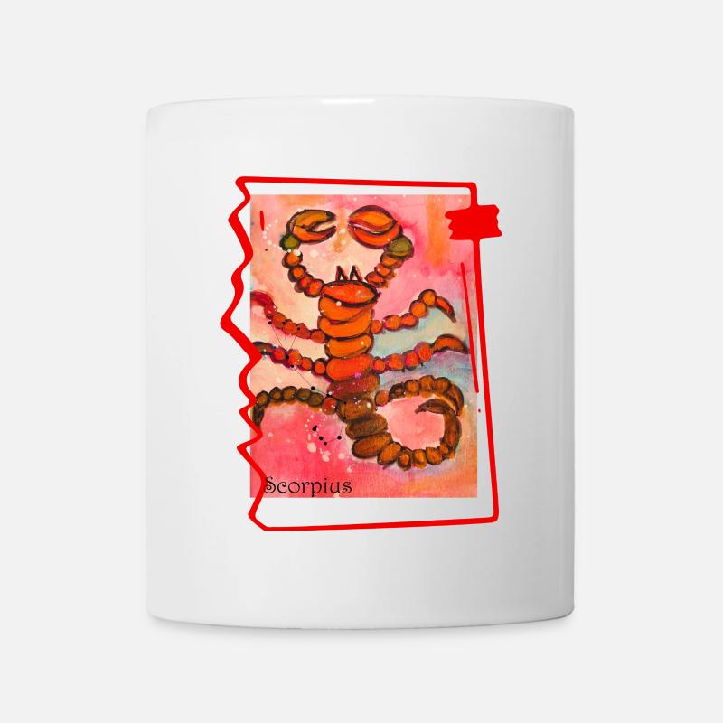 Skorpion Aquarell Illustration Lebendige Farben - Tasse - Weiß
